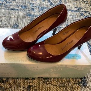 Maroon/dark red high heels